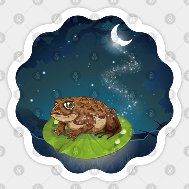 Toad Under The Moon Sticker by BellaPixel